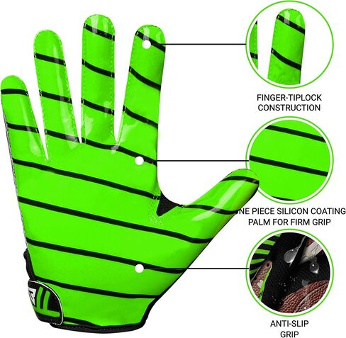 Youth Football Gloves, Breathable Performance Football Gloves for Kids & Adults, Sticky Youth Wide Receiver Gloves, Ideal Gloves for Ultimate Grip & Comfort in Saudi Arabia