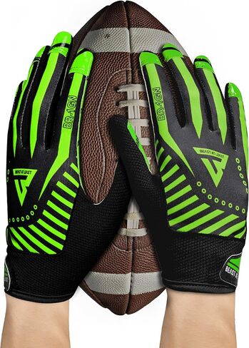 Youth Football Gloves, Breathable Performance Football Gloves for Kids & Adults, Sticky Youth Wide Receiver Gloves, Ideal Gloves for Ultimate Grip & Comfort in Saudi Arabia