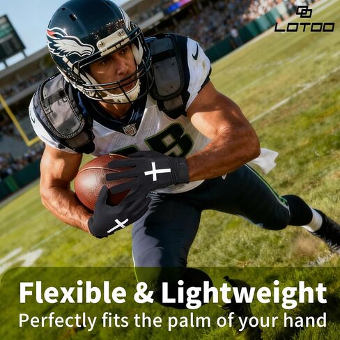 lotoo Youth Football Gloves, Cross Faith Receiver Flag Football Gloves with Sticky Grip for Practice/Recreational Play/Games, Christian Football Gloves for Men and Women, Breathable, Non-Slip in Saudi Arabia
