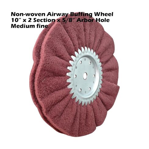 10 Inch x 2 Section Satin Non Woven Abrasive Airway Buffing Wheel for Angle Grinder, 5/8 Inch Arbor Hole, Medium Fine, 1PC in Saudi Arabia