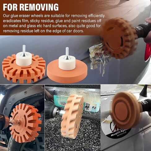 عجلة ممحاة لإزالة الملصقات، إزالة شارات السيارة، أشرطة الفينيل وخطوط السيارة والرسومات، مجموعة أدوات عجلة ممحاة مطاطية للحفر، الشعار، أداة إزالة الغراء للمركبات الترفيهية والقوارب in Saudi Arabia