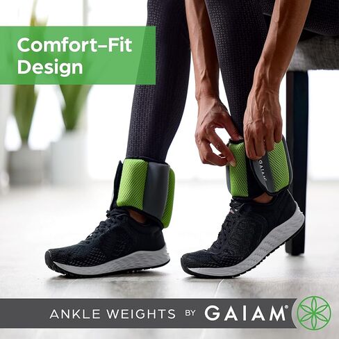 Gaiam Wrist and Ankle Weights, Wearable Bracelet to Strengthen, Tone & Sculpt, Adjustable Ankle Weights for Women & Men for Yoga, Dance, Pilates, Barre, Cardio, Home & Gym Use - 2LB PAIR - RETRO BLUE in Saudi Arabia