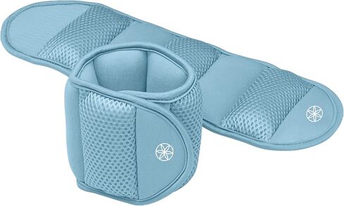 Gaiam Wrist and Ankle Weights, Wearable Bracelet to Strengthen, Tone & Sculpt, Adjustable Ankle Weights for Women & Men for Yoga, Dance, Pilates, Barre, Cardio, Home & Gym Use - 2LB PAIR - RETRO BLUE in Saudi Arabia