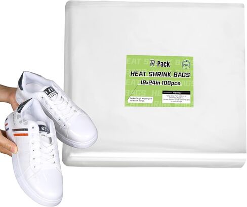 R - PACK 200 قطعة من POF Food مقاس 10 × 12 بوصة - أكياس قابلة للانكماش بالحرارة، مثالية لتغليف الهدايا الصغيرة، خالية من مادة BPA in Kuwait