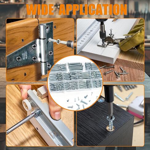 Dianrui 288 PCS Wood Screws Assortment Kit, Assorted Sheet Metal Screws #4/#6/#8/#10, ‌Phillips Drive Pan & Flat Head Screw Set Marine Grade Length 3/8" to 2" in Kuwait