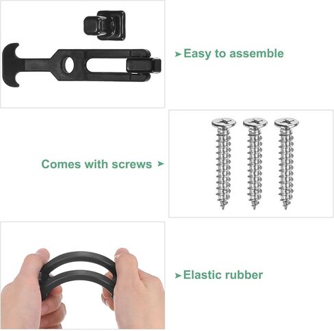 4-Pack T-Handle Rubber Flexible Draw Latches,6.3" Flexible Draw Latches Flexible T-Handle Hasp Rubber with Screws for Toolbox/Golf Cart/Vehicle Engine/Cooler/Hood [Black] in Kuwait
