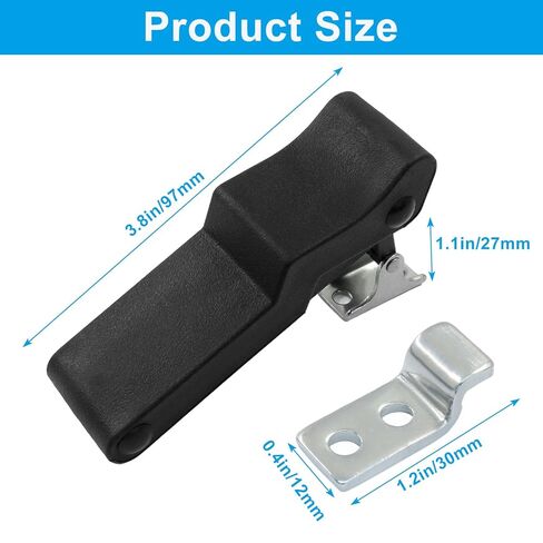 2 Pack Flexible Rubber Draw Latch, Stainless Steel Keeper Heavy Duty Storage Latch for Cooler, Boat & Tool Box - Black in Kuwait