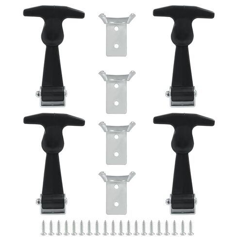 4 Pack T-Handle Draw Latches with Brackets Heavy Duty 304 Stainless Steel Flexible Rubber for Hood, Tool Box & Vehicle Engine in Kuwait