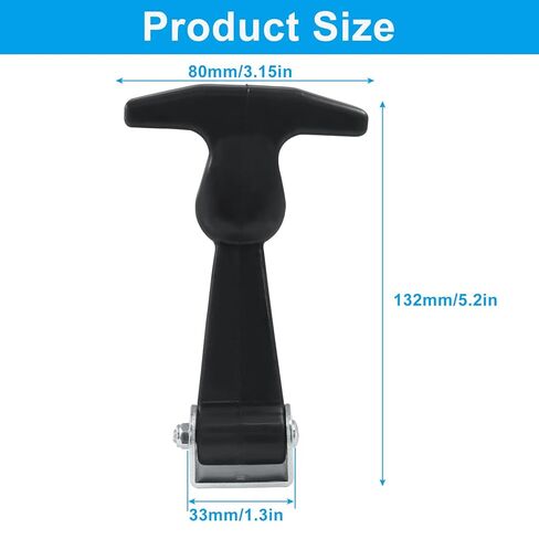 4 Pack T-Handle Draw Latches with Brackets Heavy Duty 304 Stainless Steel Flexible Rubber for Hood, Tool Box & Vehicle Engine in Kuwait