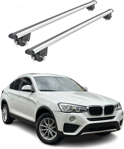 OMAC Cross Bars Roof Racks Aluminium for BMW X4 G02 2018-2023 Silver 2Pcs in Saudi Arabia