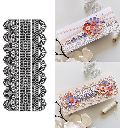 Flowers Lace Metal Cutting Dies for Card Making, Paper Embossing Die Cuts Kit Templates Supplies, Photo Frame Album DIY Scrapbooking Stencils Sets in Kuwait