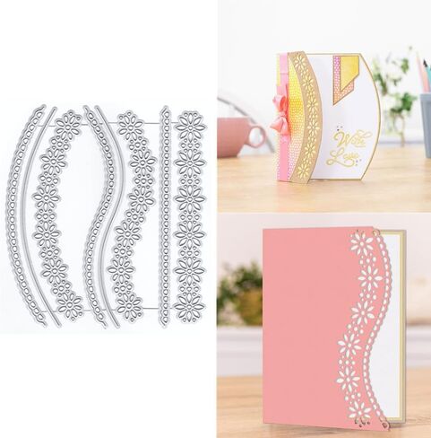 Flowers Lace Metal Cutting Dies for Card Making, Paper Embossing Die Cuts Kit Templates Supplies, Photo Frame Album DIY Scrapbooking Stencils Sets in Kuwait