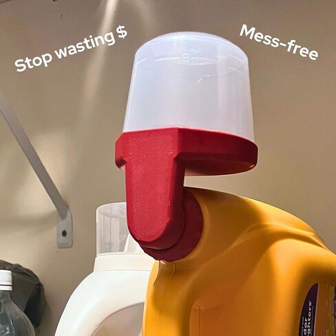 Laundry Detergent Cap Holder with Drip Return – No-Mess Cup Rest for Large Detergent Bottles – Saves Detergent & Money (RED - Arm & Hammer, Persil, Purex, Xtra) in Saudi Arabia