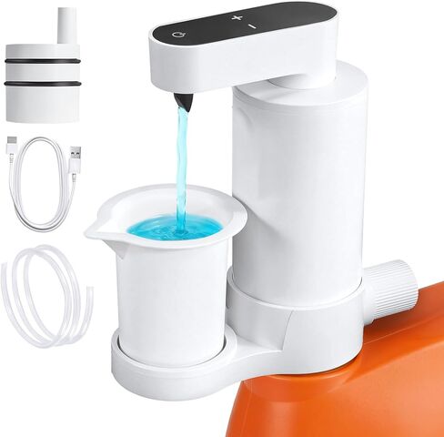 موزع منظفات الغسيل الكهربائي، موزع غسيل أوتوماتيكي للمنظفات السائلة، مع محول زجاجة، تدفق شحن USB 8 مل/ثانية، مضخة صابون غسيل ذكية 5 أوضاع لتنظيم غرفة الغسيل، أبيض in Kuwait