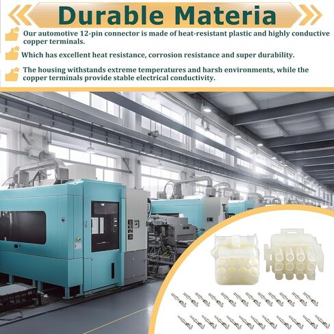 موصلات سلكية ذات 12 سنًا - مجموعتان متطابقتان - موصلات 14-20 AWG ذات 12 سنًا - متوافقة مع مجموعات موصلات موليكس، مقاومة للتآكل، سهلة التركيب in Kuwait