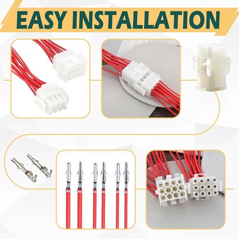 موصلات سلكية ذات 12 سنًا - مجموعتان متطابقتان - موصلات 14-20 AWG ذات 12 سنًا - متوافقة مع مجموعات موصلات موليكس، مقاومة للتآكل، سهلة التركيب in Kuwait