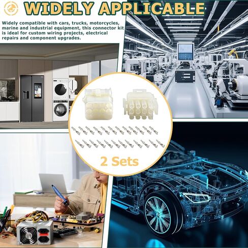 موصلات سلكية ذات 12 سنًا - مجموعتان متطابقتان - موصلات 14-20 AWG ذات 12 سنًا - متوافقة مع مجموعات موصلات موليكس، مقاومة للتآكل، سهلة التركيب in Kuwait