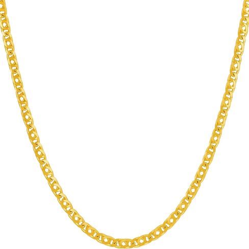 LIFETIME JEWELRY قلادة سلسلة شعار 3 مم للنساء والرجال مطلية بالذهب عيار 24 قيراط in Kuwait