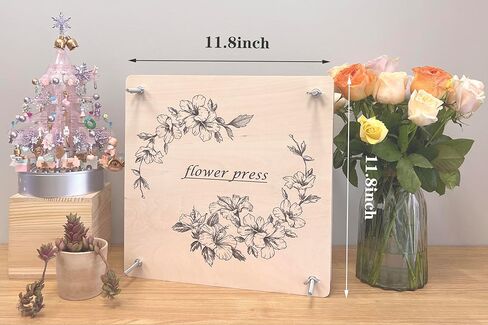 MUYIBENMU Flower Press Kit, 11.8" x 11.8" 10 Layers Extra Large Wooden Flower Pressing Kit with Storage Bag and Zipper Pouch, DIY Pressed Flower Plant Preservation Kit (Garland) in Saudi Arabia