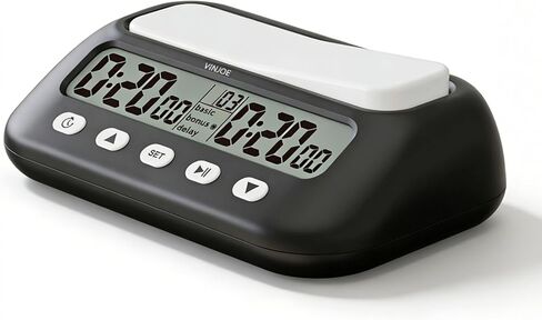Vinjoe Chess Clock Digital Timer Timer Professional لألعاب الطاولة ، وموقت لعبة الشطرنج الرقمية المحمولة مع ميزات أساسية ومكافأة وتأخير ووقت إيجابي أفضل الهدايا لعيد الميلاد (الأزرق) in Kuwait