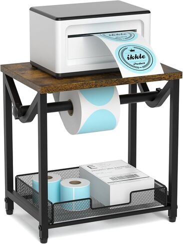 ikkle Label Holder for Rolls and Fanfold Labels, Wooden Thermal Label Holder for Desktop Label Printer, Shipping Label Holder for Thermal Printer Accessory, Ideal for Home, Office, Small Businesses in Kuwait