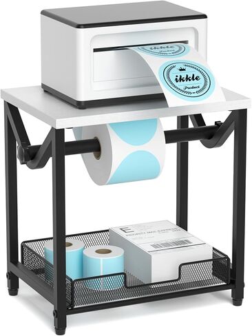 ikkle Label Holder for Rolls and Fanfold Labels, Wooden Thermal Label Holder for Desktop Label Printer, Shipping Label Holder for Thermal Printer Accessory, Ideal for Home, Office, Small Businesses in Kuwait
