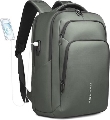 Business Laptop Backpack 17.3 Inch, Durable Water-Resistant Travel Backpack with USB Charging Port, Lightweight Computer Bag for Men Women, 30L Weekender College Work Casual Daypack – Black in Saudi Arabia