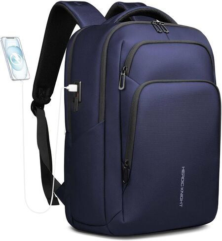Business Laptop Backpack 17.3 Inch, Durable Water-Resistant Travel Backpack with USB Charging Port, Lightweight Computer Bag for Men Women, 30L Weekender College Work Casual Daypack – Black in Saudi Arabia