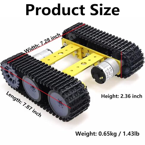 MiniTP100 Robot Tank Car Chassis Starter Kits for Arduino RaspberryPie MicroBit DIY STEAM Education Science Teaching Experiment, Premium Smart Metal Tracked Robotic Chassis Control Platform (Gold) in Kuwait