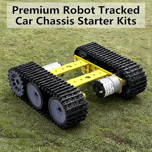 MiniTP100 Robot Tank Car Chassis Starter Kits for Arduino RaspberryPie MicroBit DIY STEAM Education Science Teaching Experiment, Premium Smart Metal Tracked Robotic Chassis Control Platform (Gold) in Kuwait