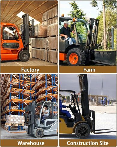 ملحقات شوكة الرافعة الشوكية شديدة التحمل - سعة 4600 رطل، هيكل فولاذي بعرض 5.5 بوصة - مناسب عالمي لمعظم شاحنات الرافعة الشوكية - لون أمان أصفر/برتقالي عالي الوضوح in Kuwait