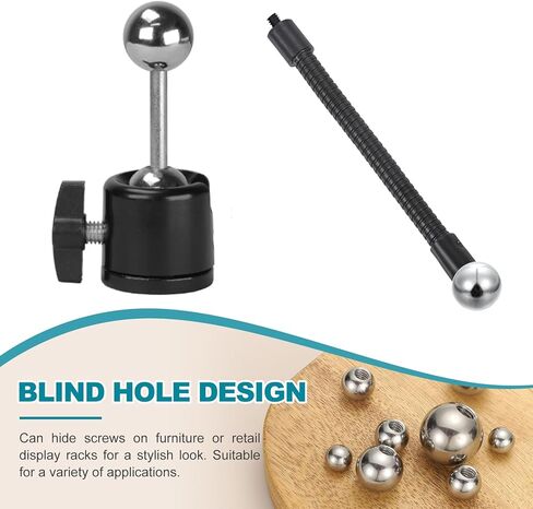 PATIKIL 4Pcs 20mm Ball Nuts Knob, M5 UNC Female Threaded Steel Swivel Ball Joint Adapter Converter for Super Clamp Camera Hot Shoe Mount Light Tripod Phone Holder, Silver in Saudi Arabia