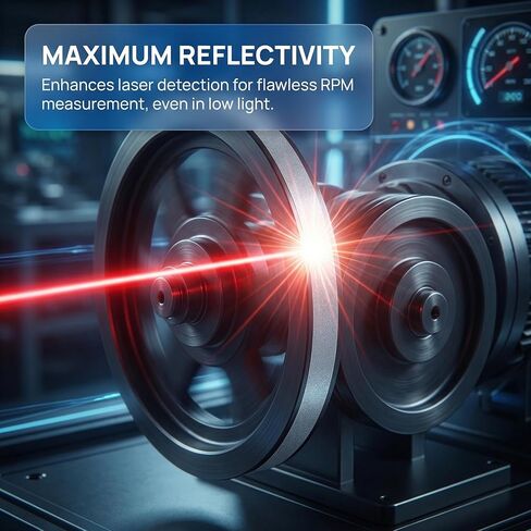 BESPORTBLE Reflective Tachometer Tape Strips High Visibility Adhesive Speed Tester Tape for Accurate Measurement Portable Reflective Stickers 16.4Ft in Kuwait