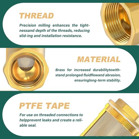 1PCS 1" Female Brass Y Shaped Strainer Filter Valve, Pipe Fittings Adaptor Connector, for Fuel/Air/Liquid/Oil/Gas in Kuwait