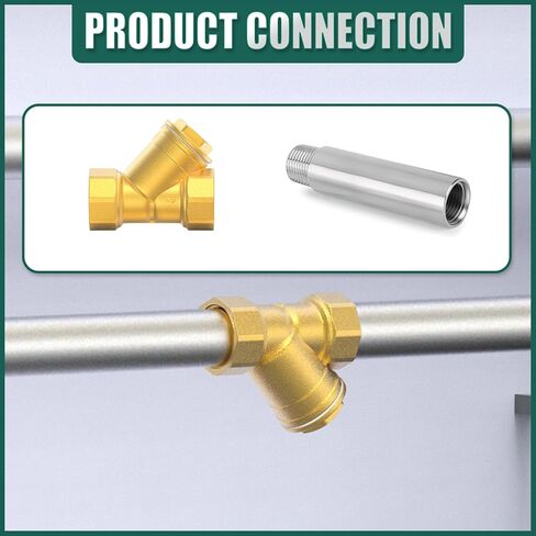 1PCS 1" Female Brass Y Shaped Strainer Filter Valve, Pipe Fittings Adaptor Connector, for Fuel/Air/Liquid/Oil/Gas in Kuwait