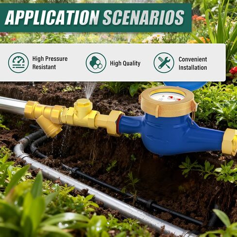 1PCS 1" Female Brass Y Shaped Strainer Filter Valve, Pipe Fittings Adaptor Connector, for Fuel/Air/Liquid/Oil/Gas in Kuwait