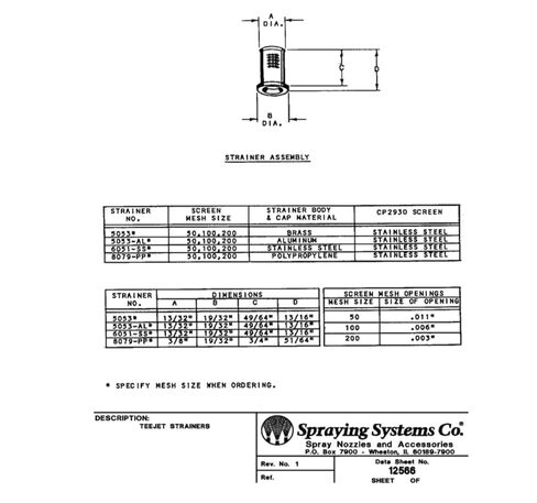 Pack of 50 - Teejet Poly Tip Strainer w/Stainless Steel 24 Mesh Screen 8079-PP-24 in Kuwait