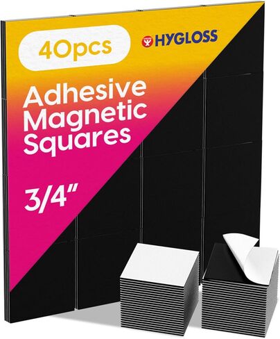Hygloss 3/4" Self-Adhesive Magnetic Squares - Peel & Stick Magnets for Crafts, Classroom & Refrigerators - Square Sticky Magnet Stickers, Pack of 200 in Kuwait