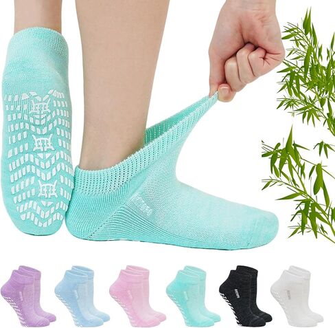 Hellomamma Bamboo Viscose Diabetic Sock: Womens Grippy Wide Cuff Ankle Non-Slip Sock for Elderly Hospital Neuropathy Recovery in Saudi Arabia