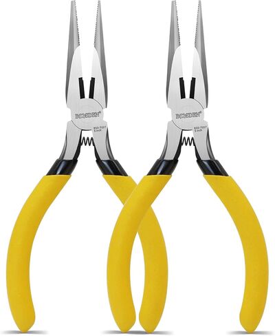Boosden 5 "إبرة الأنف Cliers-10 حزمة ، كماشة طويلة الأنف مع القاطع الجانبي ، كماشة أنف الإبرة المصغرة مع الفكين المسننة ، كماشة أنف الإبرة الصغيرة لصناعة المجوهرات/الإلكترونيات/الحرف in Kuwait