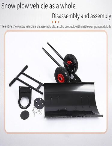 ELEFOCUS Steel Snow Pusher with Wheels, Adjustable Handle and 5-Angle Blade for Efficient Snow Clearing on Driveways(Dual-Handle) in Saudi Arabia