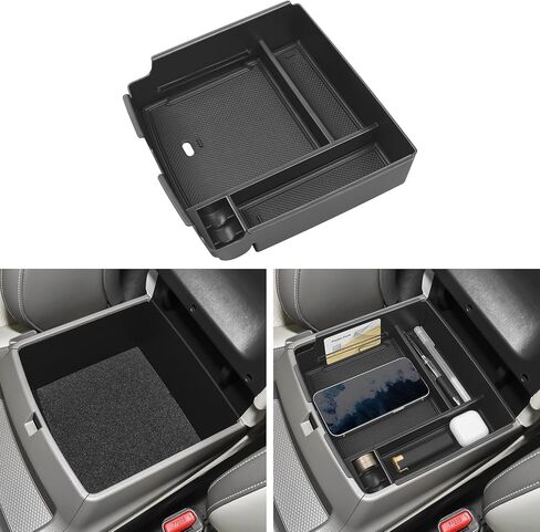 YOJOJOCO Center Console Organizer Compatible with Ford Bronco 2/4-Door (Not for Bronco Sport) 2024 2023 2022 2021 Accessories Black ABS Plastic Material Armrest Secondary Storage Box in Kuwait