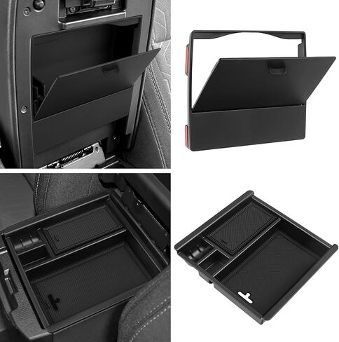 YOJOJOCO Center Console Organizer Compatible with Ford Bronco 2/4-Door (Not for Bronco Sport) 2024 2023 2022 2021 Accessories Black ABS Plastic Material Armrest Secondary Storage Box in Kuwait