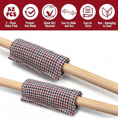 2 Pcs Billiard Cue Slicker, Professional Snooker Cleaning Cloth Tool Polyester Pool Cue Shaft Burnisher for Removing Chalk Dirt in Saudi Arabia