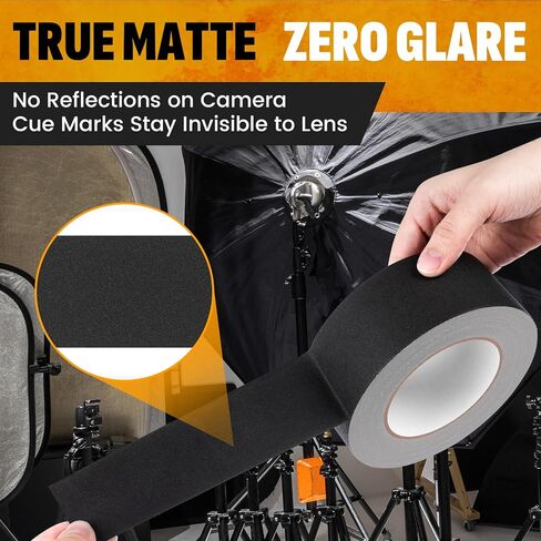 شريط جافرز 10 عبوات، شريط جاف أسود 2 بوصة × 30 ياردة (11 مل)، درجة احترافية، لمسة نهائية غير لامعة غير عاكسة، تثبيت قوي، سهل التمزق، شريط أرضي خالٍ من البقايا للأسلاك الكهربائية - إجمالي 300 ياردة in Kuwait