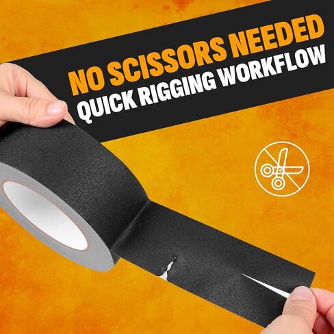 شريط جافرز 10 عبوات، شريط جاف أسود 2 بوصة × 30 ياردة (11 مل)، درجة احترافية، لمسة نهائية غير لامعة غير عاكسة، تثبيت قوي، سهل التمزق، شريط أرضي خالٍ من البقايا للأسلاك الكهربائية - إجمالي 300 ياردة in Kuwait