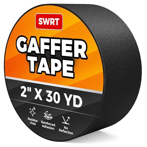 SWRT 2’’ x 30 Yards Gaffers Tape, 11 Mil Industrial Grade Gaffer Tape, Reinforced Adhesion, Easily Remove No Residue, Professional Matte Finish No Reflection, Black in Saudi Arabia