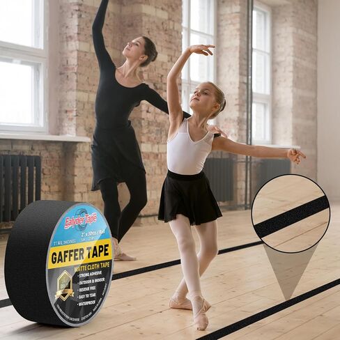 Black Gaffers Tape 4 Inch x 30 Yards - Heavy Duty, Waterproof, No Residue, Non-Reflective, Easy Tear Gaffers Stage Tape - Multipurpose in Kuwait