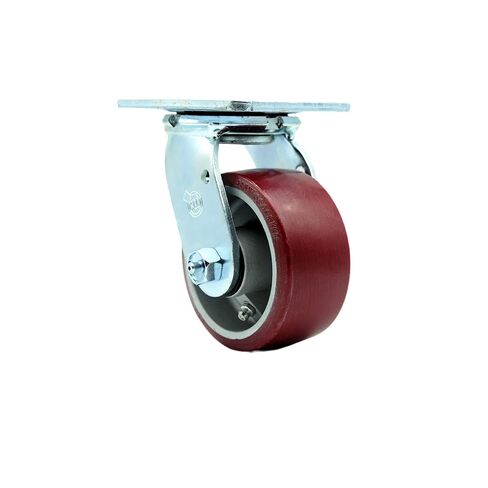 Stainless Steel Heavy Duty Swivel Top Plate Caster with 4 Inch Polyurethane on Aluminum Wheel and Ball Bearings - 700 lbs. Capacity/Caster - Service Caster Brand in Saudi Arabia