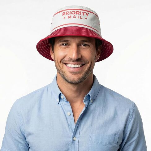 Ripple Junction USPS Men’s Bucket Hat United States Postal Service Priority Mail Carrier Striped Logo Officially Licensed in Saudi Arabia